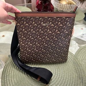 Burberry leather canvas sling bag